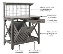 Dehner Pflanztische > Holz-Pflanztisch Ottawa, , ca. B110/H134,5/T55 cm