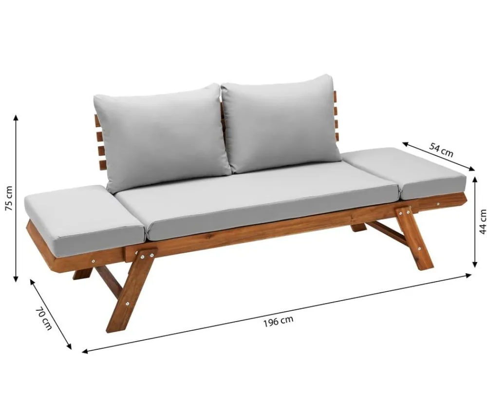 Dehner Gartenliegen Holz|Loungebänke - Holz-Sofa Macao