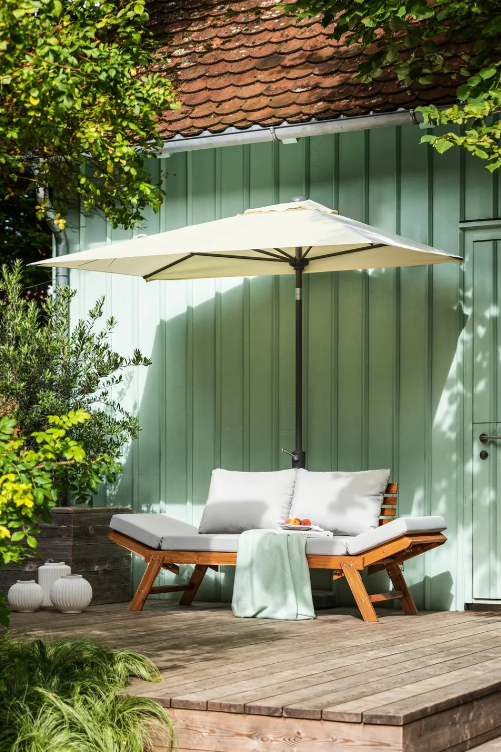 Dehner Gartenliegen Holz|Loungebänke - Holz-Sofa Macao