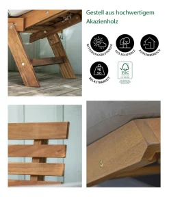 Dehner Gartenliegen Holz|Loungebänke - Holz-Sofa Macao