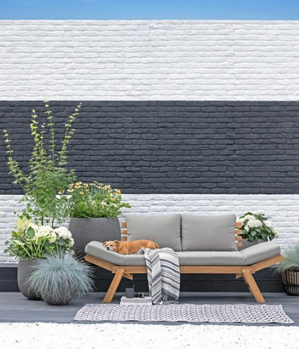 Dehner Gartenliegen Holz|Loungebänke - Holz-Sofa Macao