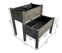 Dehner Hochbeete & Frühbeete - Holz-Stufenhochbeet Step, , ca. B85/H85/T85 cm Dunkelgrau