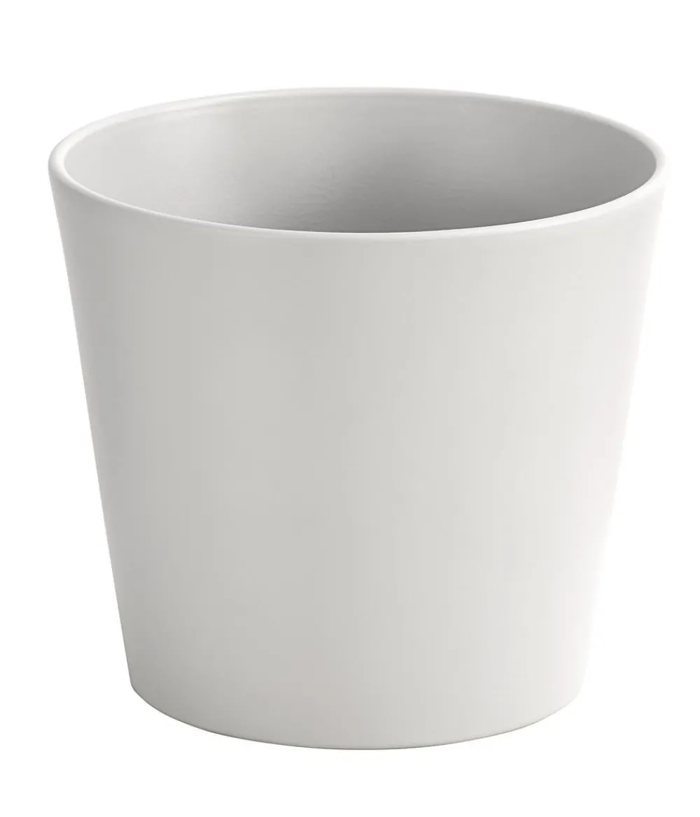 Dehner Keramik-Übertopf Basic, rund Hellgrau Outlet