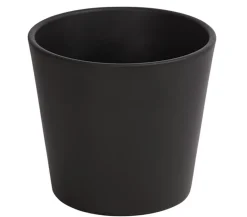 Dehner Blumentöpfe & Übertöpfe - Keramik-Übertopf Basic, rund Dunkelgrau