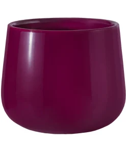 Dehner Blumentöpfe & Übertöpfe > Keramik-Übertopf Cindy, rund, brombeer, ca. Ø15 cm