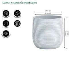 Dehner Blumentöpfe & Übertöpfe > Keramik-Über Dante, rund,