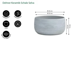 Dehner Keramik-Über Dante, rund, Hellgrau Hot