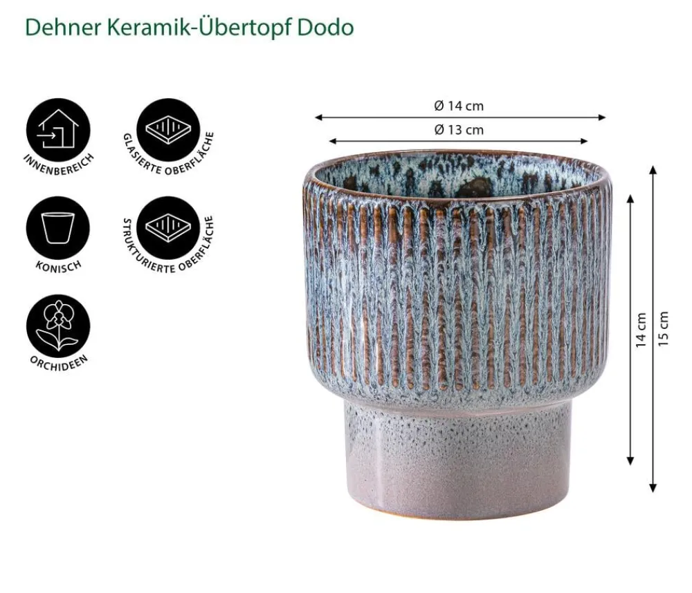 Dehner Blumentöpfe & Übertöpfe > Keramik-Übertopf Dodo, konisch, /