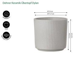 Dehner Keramik-Übertopf Dylan, rund, greige Sale