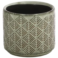 Dehner Blumentöpfe & Übertöpfe - Keramik-Übertopf Elian, rund, ca. Ø8 cm Grün