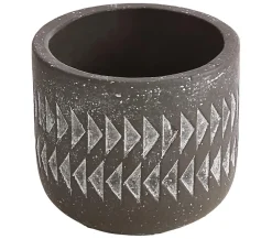 Dehner Keramik-Übertopf Elif, rund, ca. Ø8 cm Dunkelgrau Outlet