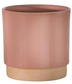 Dehner Keramik-Übertopf Eno, rund, glänzend Rosa Clearance