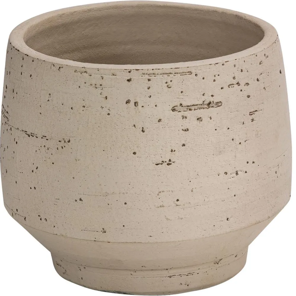 Dehner Keramik-Übertopf Felix, bauchig, beige Creme Clearance