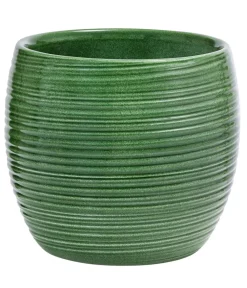 Dehner Keramik-Übertopf Florin, bauchig, , ca. Ø15 cm Grün Clearance