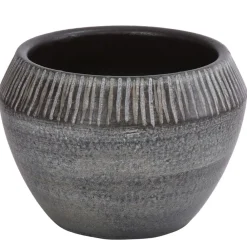 Dehner Keramik-Übertopf Hailey, bauchig, , ca. Ø17 cm Dunkelbraun Outlet