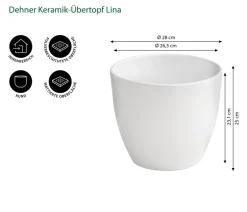 Dehner Blumentöpfe & Übertöpfe > Keramik-Übertopf Lina, rund