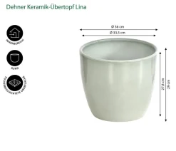 Dehner Blumentöpfe & Übertöpfe > Keramik-Übertopf Lina, rund