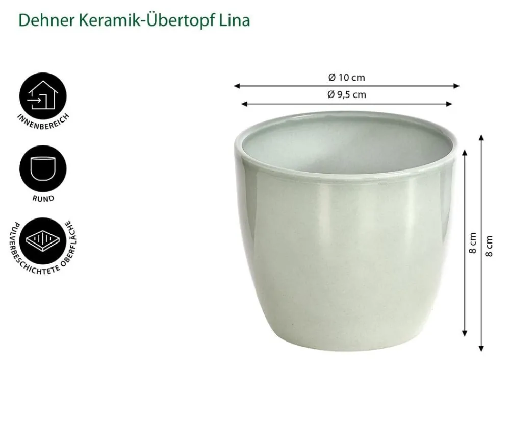 Dehner Blumentöpfe & Übertöpfe - Keramik-Übertopf Lina, rund Hellgrau