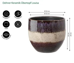 Dehner Blumentöpfe & Übertöpfe - Keramik-Übertopf Louisa, rund, /