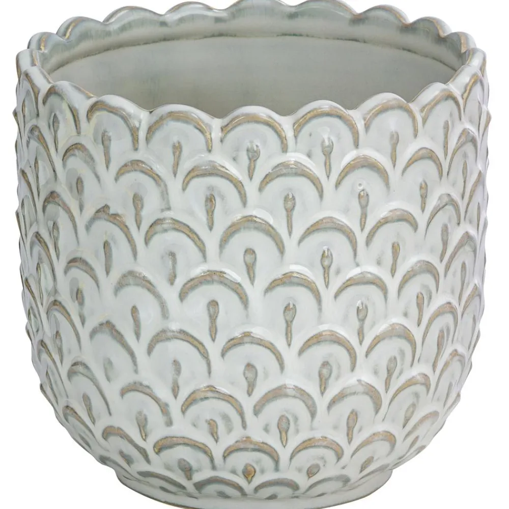Dehner Keramik-Übertopf Marie, rund, , ca. Ø14 cm Weiß Online