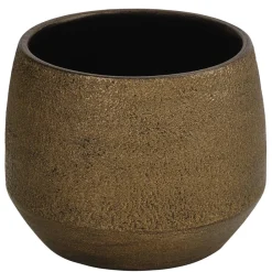 Dehner Blumentöpfe & Übertöpfe - Keramik-Übertopf Mathea, bauchig, /braun Gold