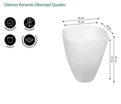 Dehner Orchideentöpfe - Keramik-Übertopf Quadro, konisch Weiß