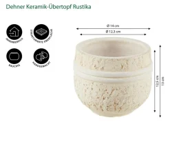 Dehner Blumentöpfe & Übertöpfe > Keramik-Übertopf Rustika, bauchig,