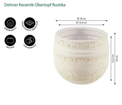 Dehner Blumentöpfe & Übertöpfe > Keramik-Übertopf Rustika, bauchig,