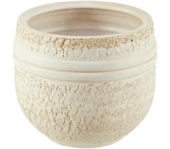 Dehner Blumentöpfe & Übertöpfe - Keramik-Übertopf Rustika, bauchig, Creme