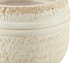Dehner Blumentöpfe & Übertöpfe - Keramik-Übertopf Rustika, bauchig, Creme