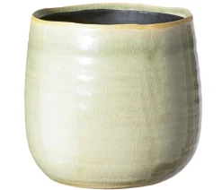 Dehner Keramik-Übertopf Sara, bauchig, mint, ca. Ø15 cm Hellgrün
