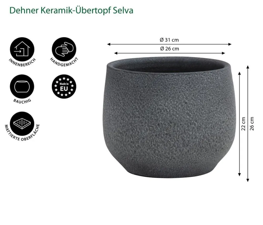 Dehner Blumentöpfe & Übertöpfe > Keramik-Übertopf Selva, bauchig