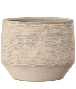 Dehner Blumentöpfe & Übertöpfe - Keramik-Übertopf Tristan, bauchig, creme/ Braun