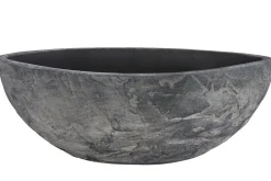 Dehner Keramik-Jardiniere Alessio, oval, ca. B34/H12/T13 cm Dunkelgrau New