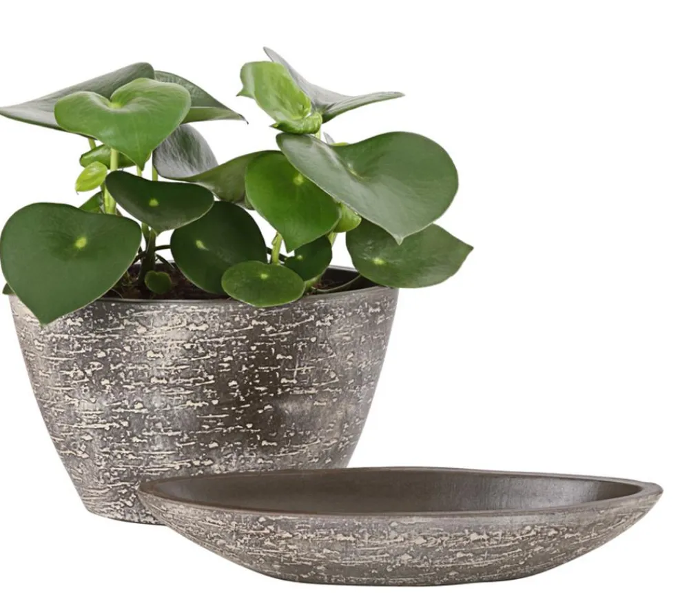 Dehner Keramik-Jardiniere Kenia, oval, Braun Sale