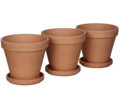 Dehner Blumentöpfe & Übertöpfe > Keramik-Kräutertopf Stan, 3er-Set mit Untersetzer