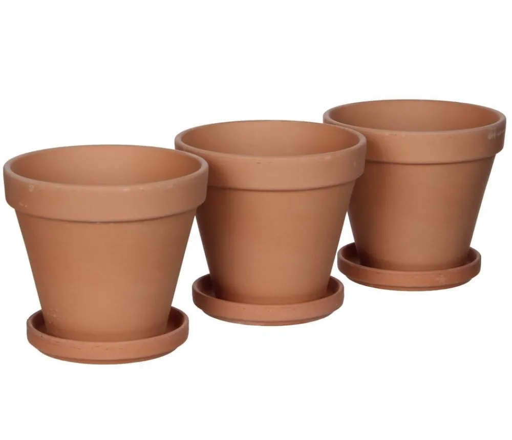 Dehner Blumentöpfe & Übertöpfe > Keramik-Kräutertopf Stan, 3er-Set mit Untersetzer