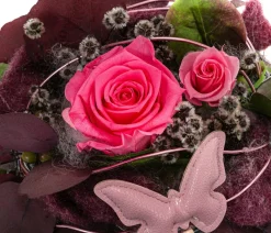 Dehner Keramik-Schale mit Longlife-Rose lie, , ca. Ø15/H25 cm Sale