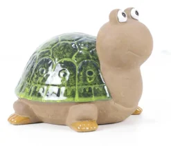 Dehner Gartenzwerge & Gartenfiguren - Keramik-Schildkröte, grün, ca. H19 cm Dunkelgrün
