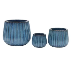 Dehner Blumentöpfe & Übertöpfe - Keramik-Topf Samos, rund, Blau