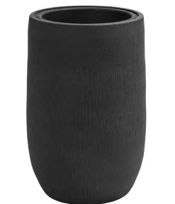Dehner Keramik-Vase Alex, rund, Dunkelgrau Discount