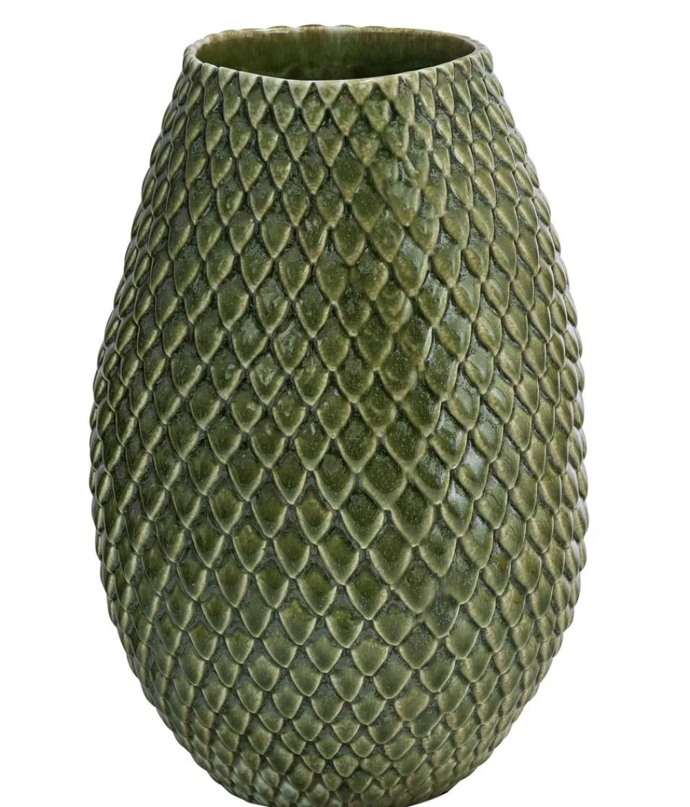 Dehner Vasen - Keramik-Vase Tamir, bauchig, ca. Ø15/H23 cm Grün
