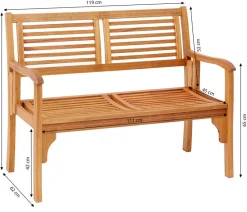 Dehner Klappbank Douglas, 2-Sitzer Hellbraun Best