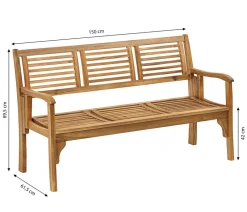 Dehner Klappbank Douglas, 3-Sitzer Hot