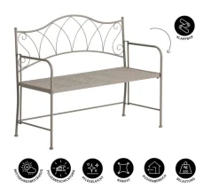 Dehner Klappbank Luca, 2-Sitzer Taupe Outlet