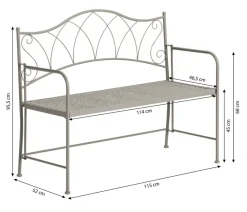 Dehner Klappbank Luca, 2-Sitzer Taupe Outlet