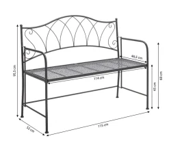 Dehner Klappbänke|2-Sitzer Gartenbänke - Klappbank Luca, 2-Sitzer Dunkelgrau
