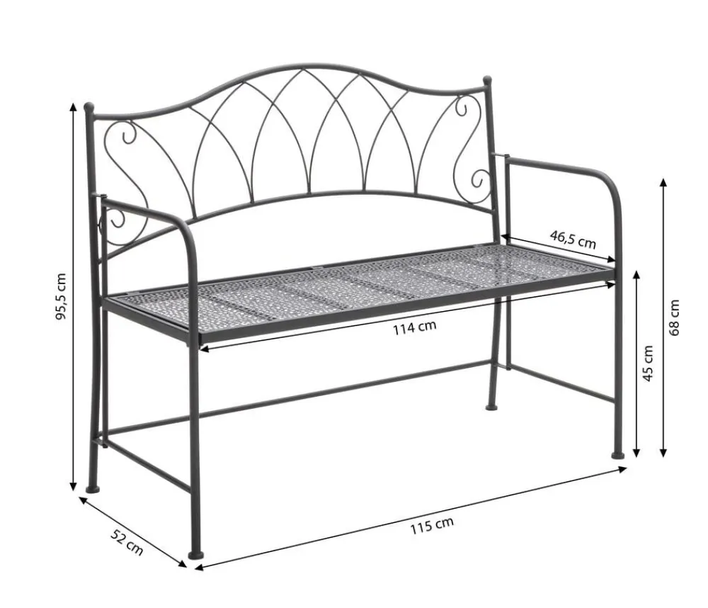 Dehner Klappbänke|2-Sitzer Gartenbänke - Klappbank Luca, 2-Sitzer Dunkelgrau