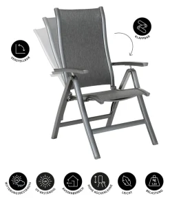 Dehner Garten- & Loungesessel|Gartenstühle Aluminium > Klappsessel Chicago Dark