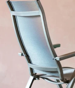 Dehner Gartenstühle Aluminium|Klappstühle - Klappsessel Chicago, Hochlehner Grau